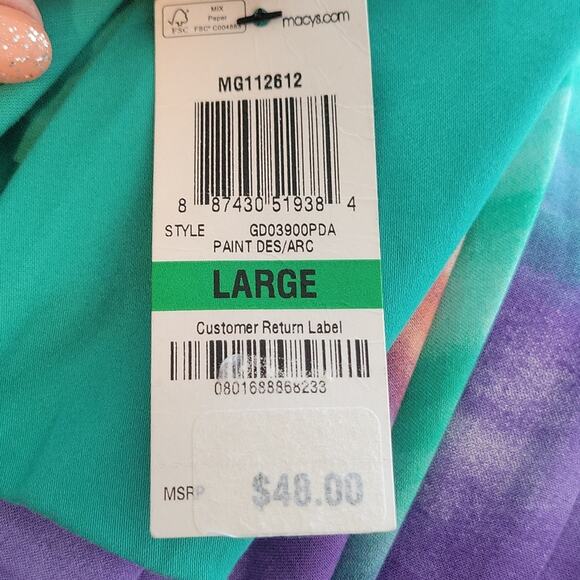 Material Girl 100% Rayon High Low Hem Sundress - Size L (NWT) - Picture 10 of 12